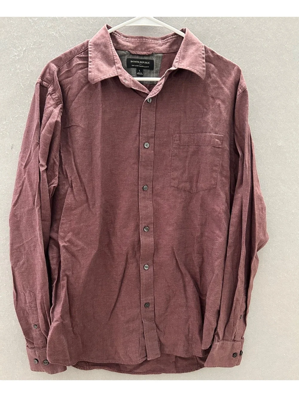 Banana Republic Men's Soft Wash Tailored Slim Fit Long Sleeve Shirt Size Large